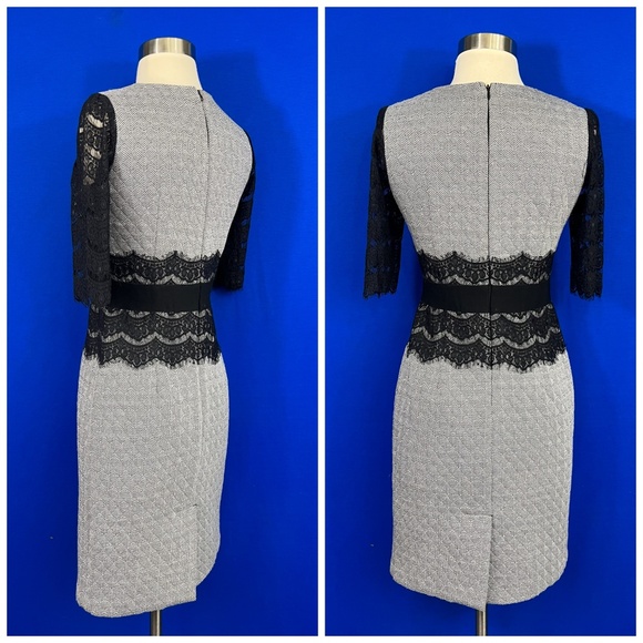 👗|•TRAFFIC PEOPLE•| Beautiful Quilted Tweed Lace Trim Dress Size 'Small' (XS) - Picture 2 of 9